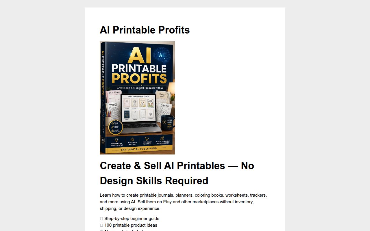 AI Printable Profits product image