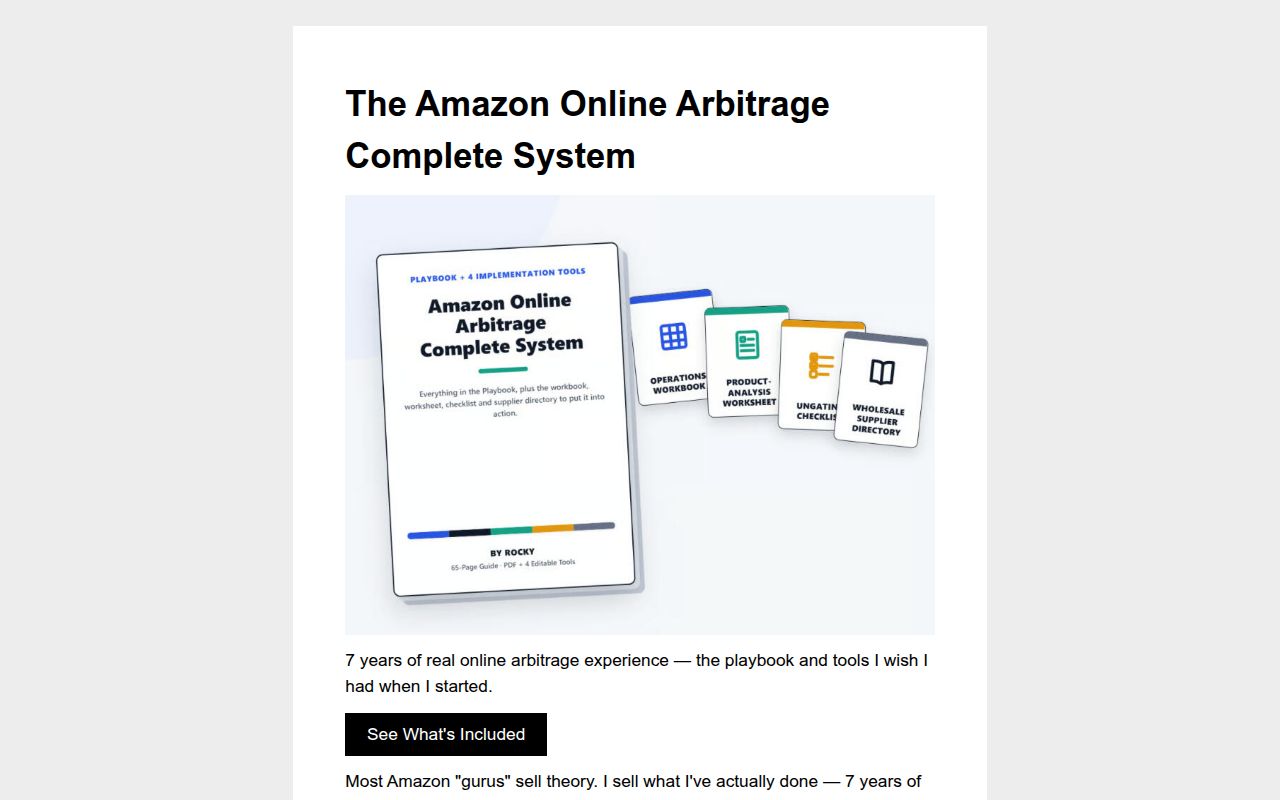 The Amazon Online Arbitrage Complete System product image